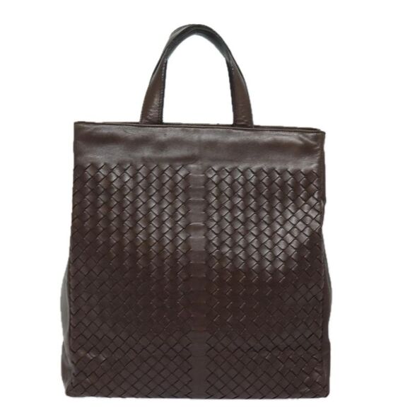 Bottega Veneta Intrecciato Hand Bag Leather Brown 146793 Auth 79721 - Picture 2 of 6